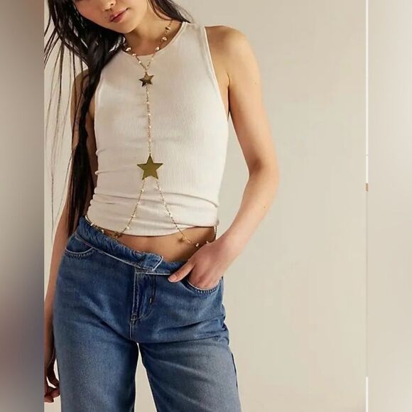 Free People Jewelry - Free People Lets Dance Body Chain in Gold NWT